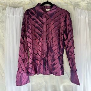 Vintage 90s Iridescent Purple Mesh Women's Top
